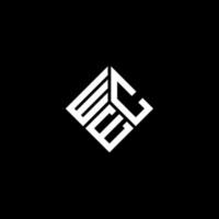 WEC letter logo design on black background. WEC creative initials letter logo concept. WEC letter design. vector