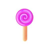 Bright pink lollipop on stick photo