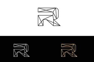 Geometric R alphabet logo vector