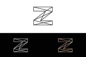 ilustración geométrica del alfabeto z vector