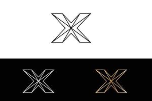 Geometric X alphabet logo design vector