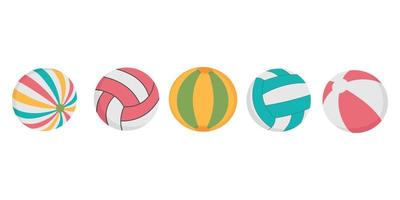 Inflatable ball for playing on the beach. Doodle flat clipart. All objects are repainted. vector