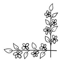 Botanical corner, ornament of flowers and leaves for decoration vector
