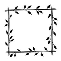Botanical ornament, square frame of leaves, flowers, patterns for decoration vector