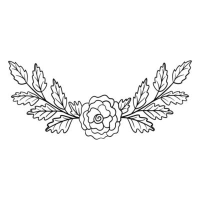 Botanical ornament of leaves, flowers, patterns for decoration