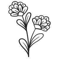 Doodle flower branch, cute and unusual bud, can be used to decorate postcards, business cards or as an element for design vector