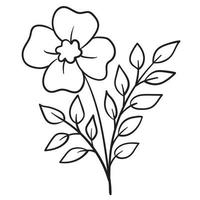 Doodle flower branch, cute and unusual bud, can be used to decorate postcards, business cards or as an element for design vector