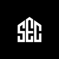 diseño del logotipo de la letra sec sobre fondo negro. segundo concepto creativo del logotipo de la letra de las iniciales. diseño de letras sec. vector