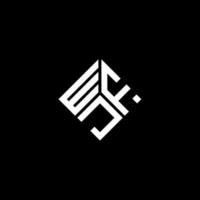 WFJ letter logo design on black background. WFJ creative initials letter logo concept. WFJ letter design. vector