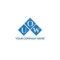 diseño de logotipo de letra uow sobre fondo blanco. uow concepto creativo del logotipo de la letra inicial. diseño de letra uow. vector