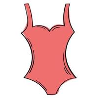 Doodle sticker summer women swimsuit vector