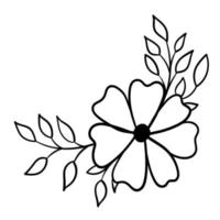 Botanical corner, ornament of flowers and leaves for decoration vector