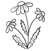 Doodle flower branch, cute and unusual bud, can be used to decorate postcards, business cards or as an element for design vector