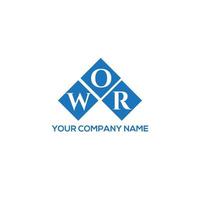 WOR letter logo design on WHITE background. WOR creative initials letter logo concept. WOR letter design. vector