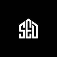 SED creative initials letter logo concept. SED letter design.SED letter logo design on BLACK background. SED creative initials letter logo concept. SED letter design. vector