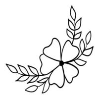 Botanical corner, ornament of flowers and leaves for decoration vector