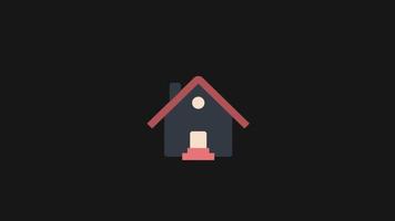 home icon motion graphics animation, transparent background video