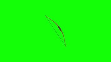 tiro con arco disparando una flecha verde, video de animación gráfica de movimiento de pantalla, fondo transparente.