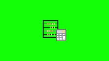 Contador de ábaco y video de animación de concepto de icono de calculadora, fondo transparente.