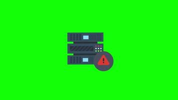 Database alert icon concept animation video, datacenter, transparent background. video