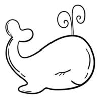 WebDoodle sticker playful cartoon whale vector