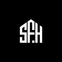 diseño de letras sfh. diseño de logotipo de letras sfh sobre fondo negro. concepto de logotipo de letra de iniciales creativas sfh. diseño de letras sfh. diseño de logotipo de letras sfh sobre fondo negro. s vector