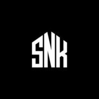 concepto de logotipo de letra inicial creativa snk. diseño de letras snk. diseño de logotipo de letras snk sobre fondo negro. concepto de logotipo de letra inicial creativa snk. diseño de letras snk. vector