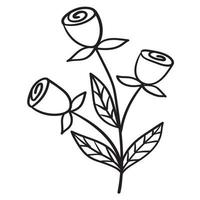 Doodle flower branch, cute and unusual bud, can be used to decorate postcards, business cards or as an element for design vector