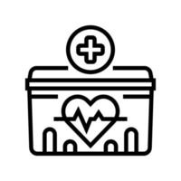 medical container for heart transportation line icon vector illustration