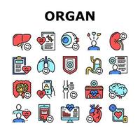 Organ Donation Medical Collection Icons Set Vector