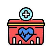 contenedor médico para la ilustración de vector de icono de color de transporte de corazón