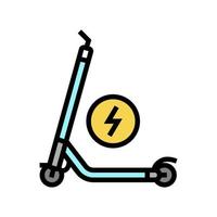 electrical kick scooter color icon vector illustration