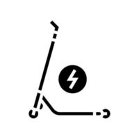 ilustración de vector de icono de glifo de patinete eléctrico