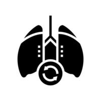 lungs transplant glyph icon vector illustration