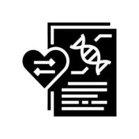 investigación de adn para ilustración de vector de icono de glifo de trasplante de corazón