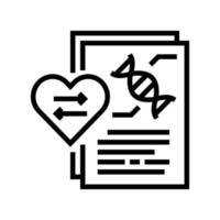 dna research for heart transplant line icon vector illustration