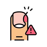 nail inflammation color icon vector illustration