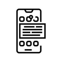 tasks on phone display line icon vector illustration