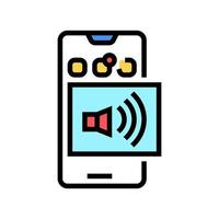 sound on phone color icon vector illustration