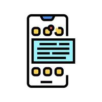 tasks on phone display color icon vector illustration