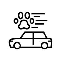 pet transportation in car line icon vector illustration