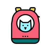 mochila para gato con ilustración de vector de icono de color