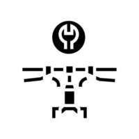 bicycle handlebar install glyph icon vector illustration