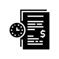 forfeit for time late agreement glyph icon vector illustration