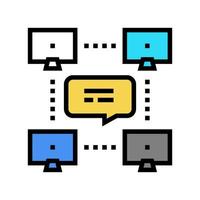 network computer users communication color icon vector illustration