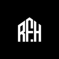 diseño de logotipo de letra rfh sobre fondo negro. concepto de logotipo de letra de iniciales creativas rfh. diseño de letras rfh. vector