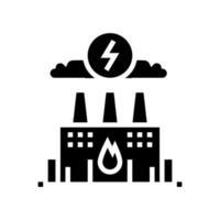 fábrica de energía glifo icono vector negro ilustración