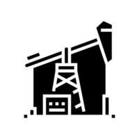 petrol derrick glyph icon vector black illustration