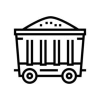 coal wagon line icon vector black illustration