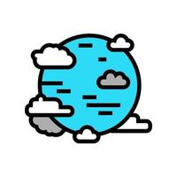 blue planet with clouds color icon vector illustration